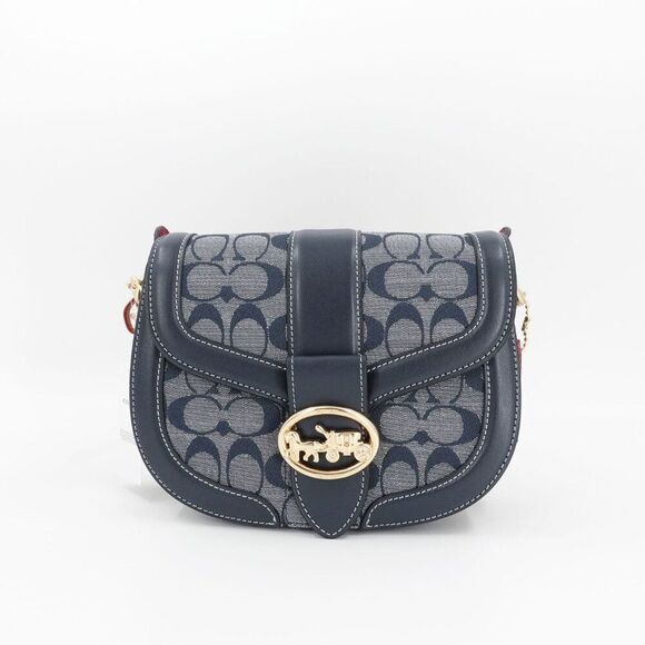 Coach Handbags - Coach Women's Georgie Saddle Bag In Signature Chambray Blue OS